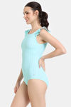 Zelocity Elastane Blended Slip-On Malliot with Removable Pads - Aruba blue — thumbnail 2